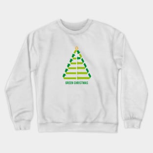 Christmas tree with recycling signs, recycle symbol Crewneck Sweatshirt